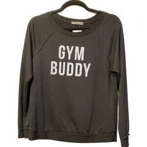 NEW BETWEEN THE LINES women's gym buddy graphic sweatshirt in black